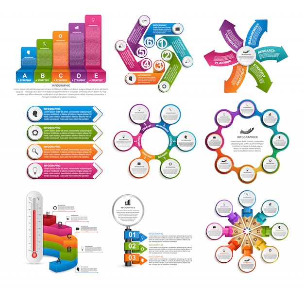 Sammlung infografiken elemente