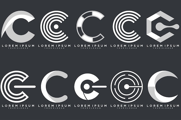 Vektor sammlung kreativer anfangsbuchstaben-c-icon-logo-designs