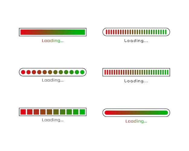 Sammlung Lade-Status-Symbol Vektor Setzen Sie geladene Symbole herunterladen Fortschritt Donload oder Upload