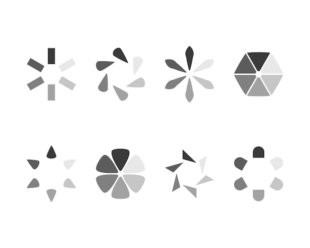 Sammlung Laden des Status-Symbols der Balken Vektor-Illustration Satz von vector-geladenen Ikonen Herunterladen des Fortschritts Donload oder Upload