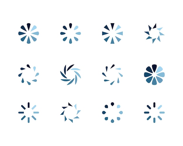 Sammlung Laden des Status-Symbols der Balken Vektor-Illustration Satz von vector-geladenen Ikonen Herunterladen des Fortschritts Donload oder Upload