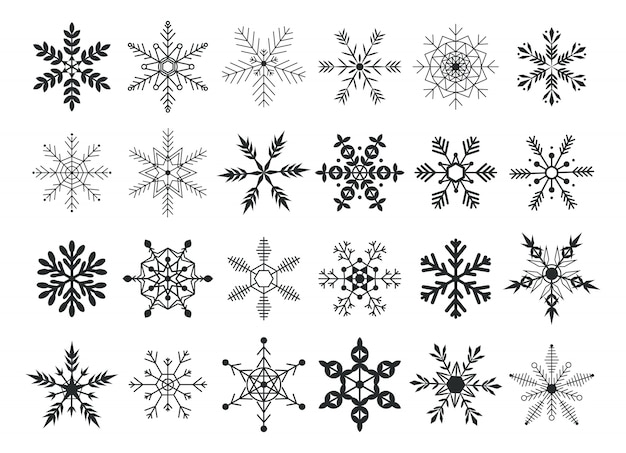 Sammlung schneeflocken. schönes element für weihnachten