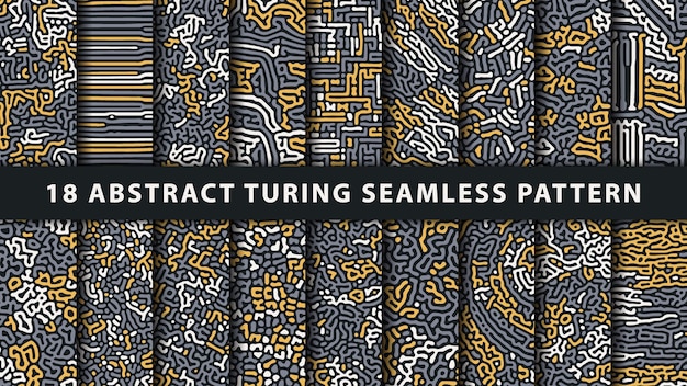 Sammlung Turing abstraktes nahtloses Muster. Premium-Vektor