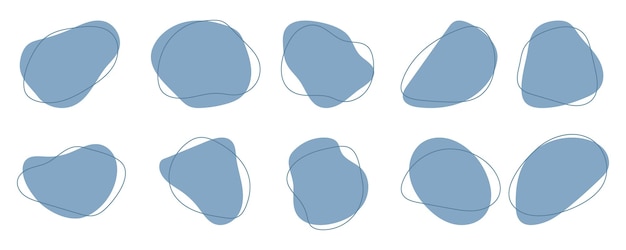 Vektor sammlung unregelmäßiger runder flecken, die grafische elemente in pastellfarben bilden