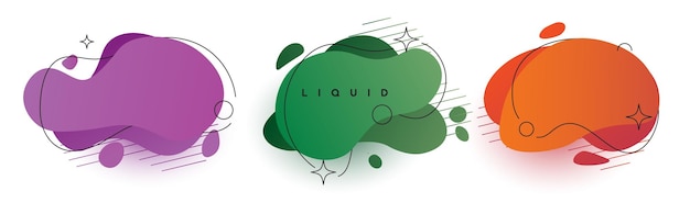Sammlung von abstrakten Gradientflüssigkeits- oder Blob-Form-Designs