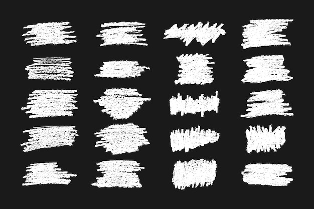 Sammlung von abstrakten weißen kreidestrichen