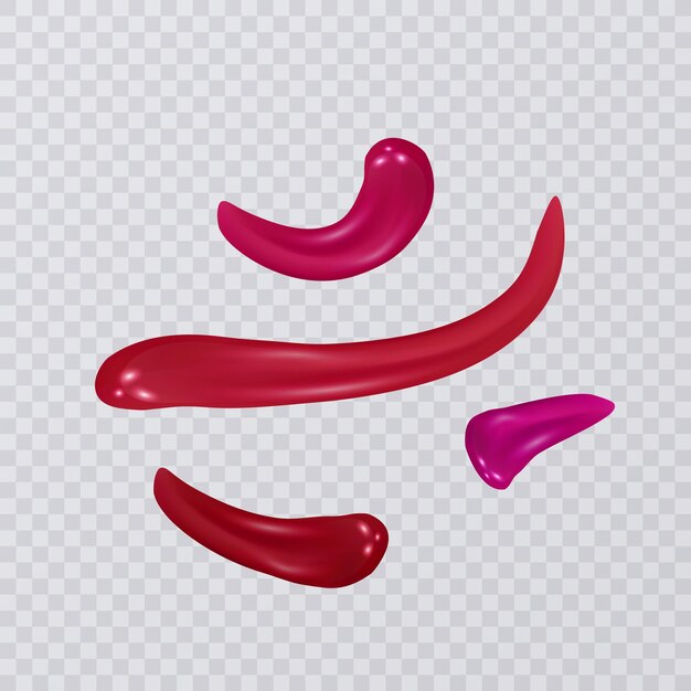 Sammlung von Abstrichen Lippenstift, isoliert