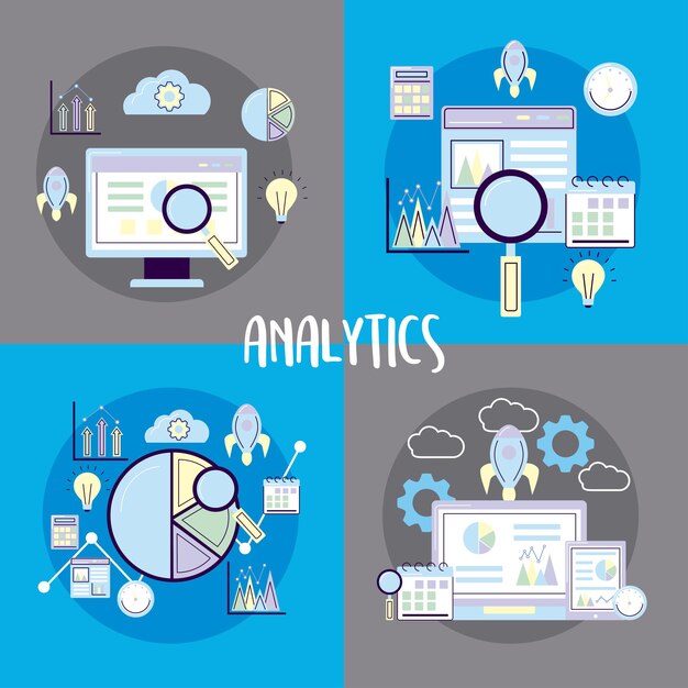 Sammlung von analytics-symbolen