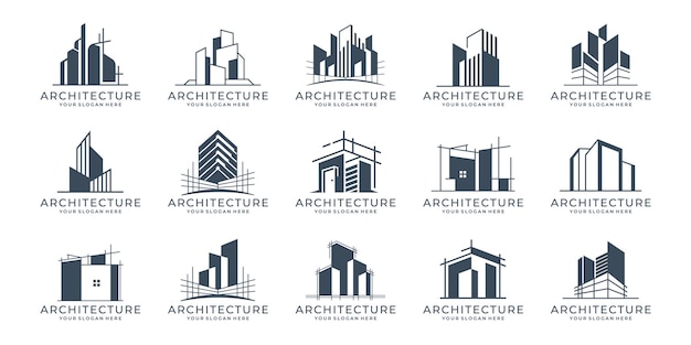 Sammlung von architektur-immobilien-logos