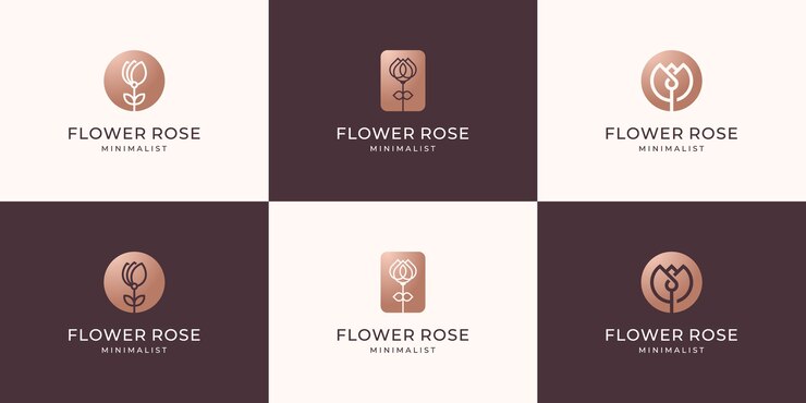 Sammlung von Blumen Logo Design