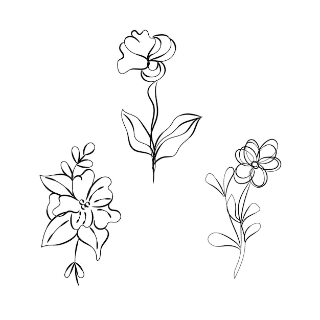 Sammlung von Blumenornamenten