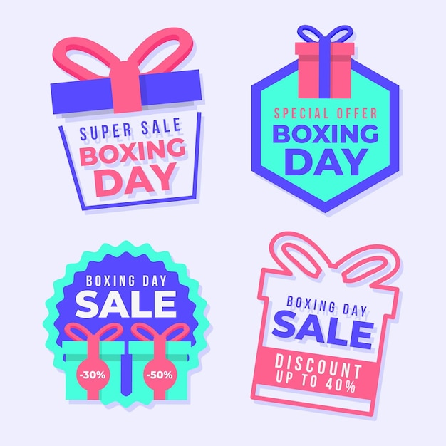 Sammlung von boxing day sale etiketten