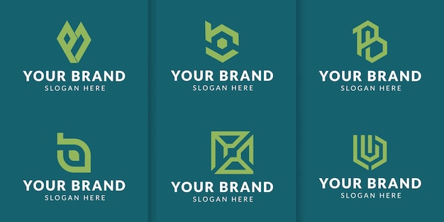 Sammlung von buchstaben-b-logo-design moderner logo-set kreative monogram-inspirationsvorlage