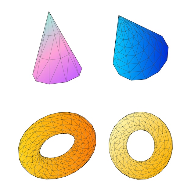 Sammlung von bunten 3d-figuren