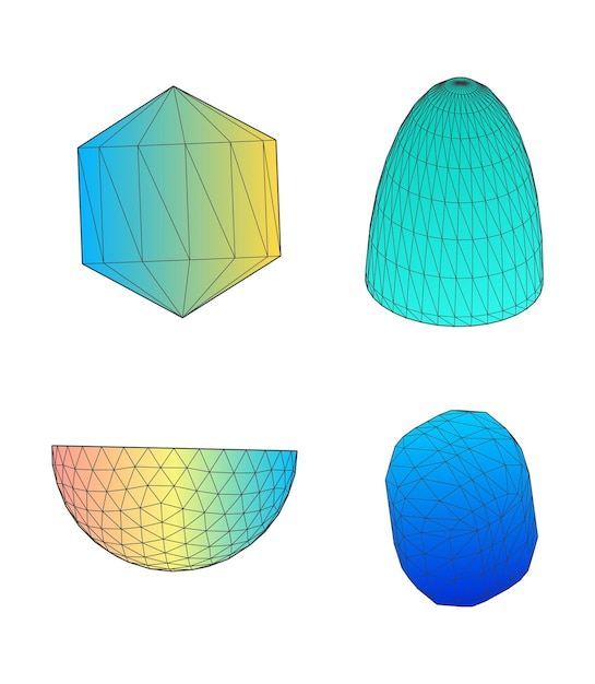 Vektor sammlung von bunten 3d-figuren