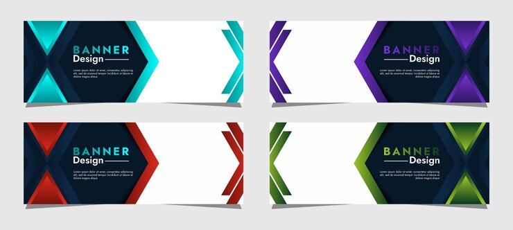 Vektor sammlung von business-banner-hintergrundvorlagen mit einfachen geometrischen formen