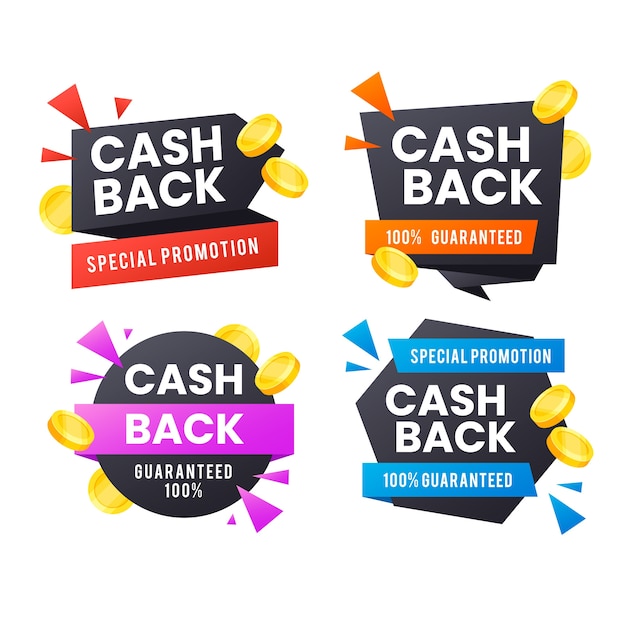 Sammlung von cashback-etiketten