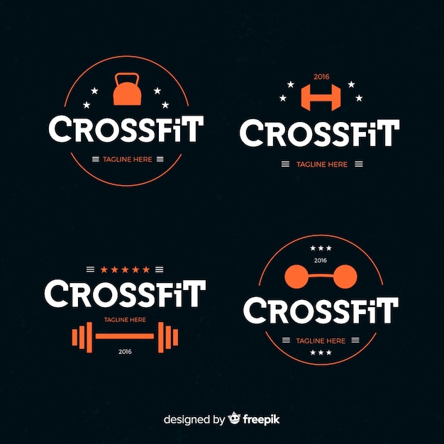 Vektor sammlung von crossfit logo flachen stil