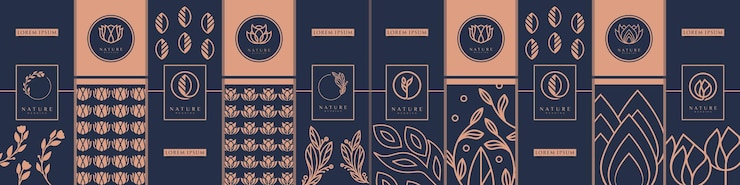 Vektor sammlung von designelementen, etiketten, iconframes, logo, verpackungsdesignvorlage