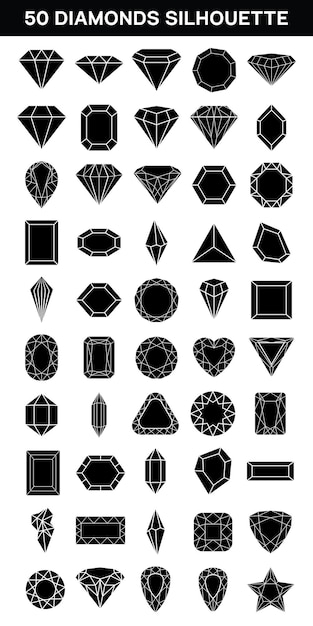 Vektor sammlung von diamanten-silhouetten-vektorgrafiken