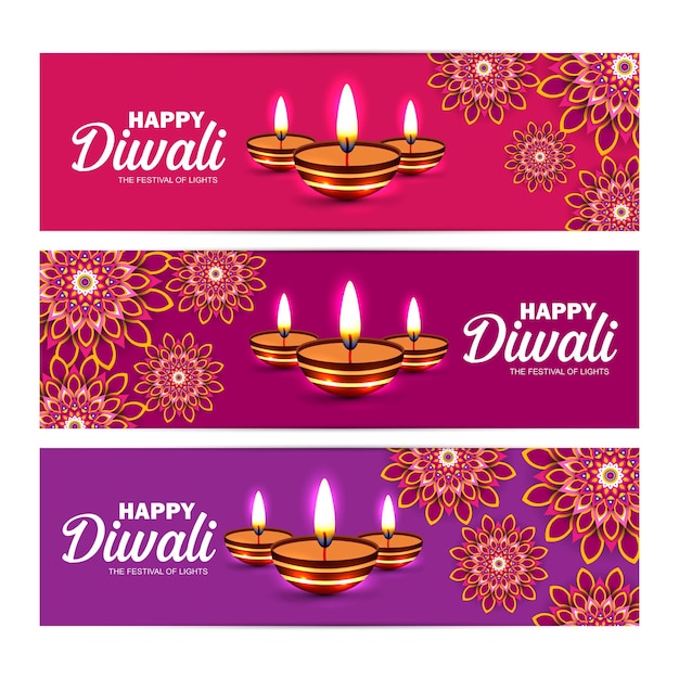 Vektor sammlung von diwali-festkarten