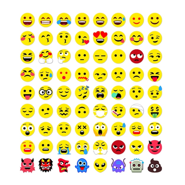Sammlung von Emoji-Gesichtern