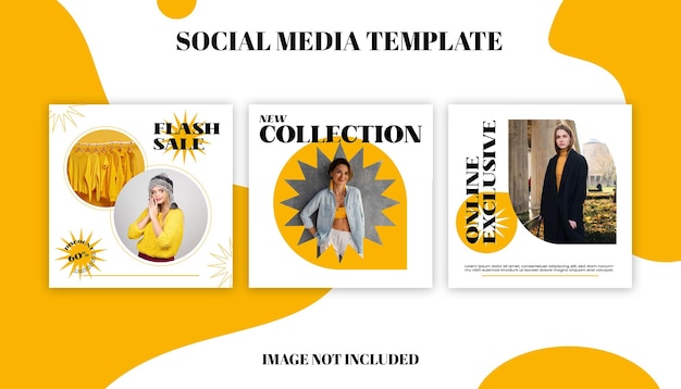 Sammlung von flachen Instagram-Verkaufsbeiträgen Kostenlose Vektor-Social-Media-Vorlage
