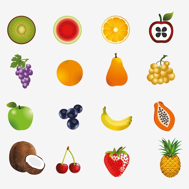 Sammlung von Frucht-Ikonen