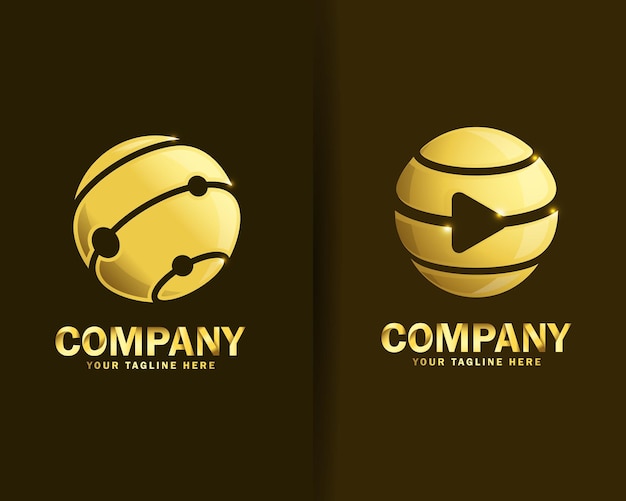 Sammlung von globe technology logo design-vorlagen