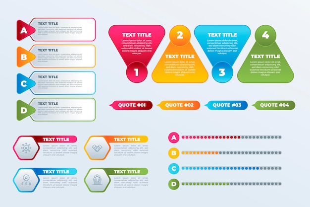 Vektor sammlung von gradienten-infografik-elementen