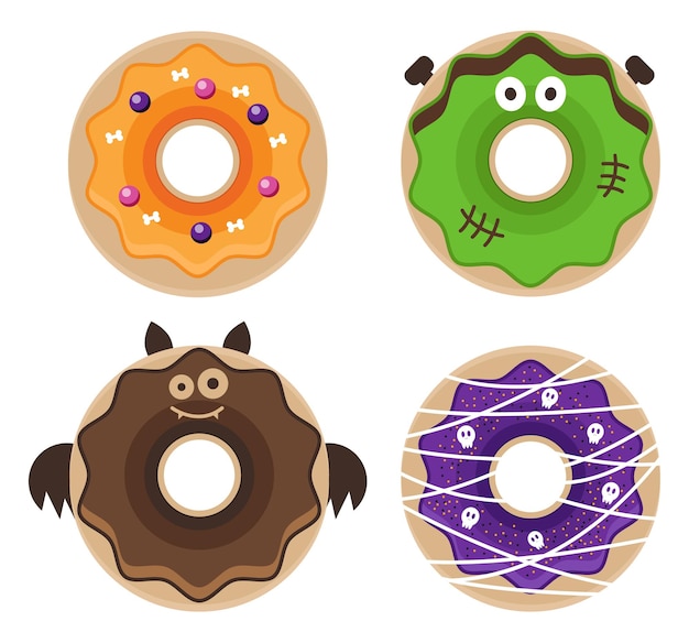 Sammlung von Halloween-Donuts