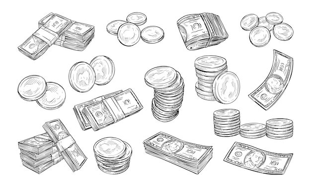 Sammlung von handgezeichnetem Geld