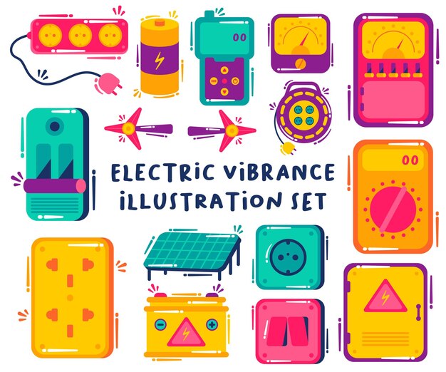 Vektor sammlung von illustrationen zu elektrogeräten