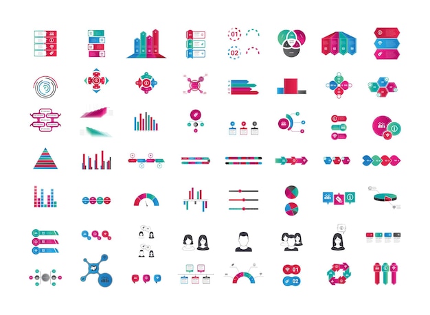 Sammlung von infografik-bannern-diagrammen-schema-diagrammen