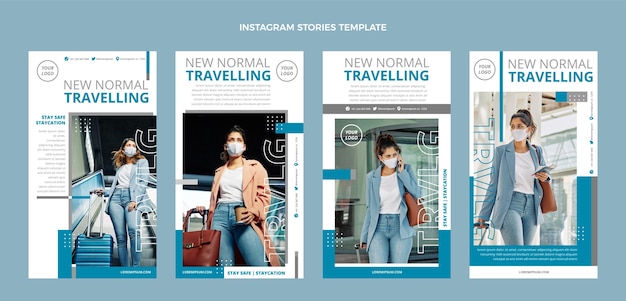 Sammlung von Instagram-Geschichten für flache Reisen