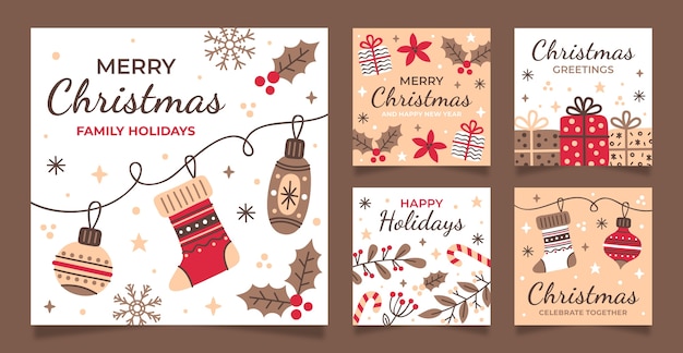 Sammlung von Instagram-Posts für die Feier der Weihnachtszeit