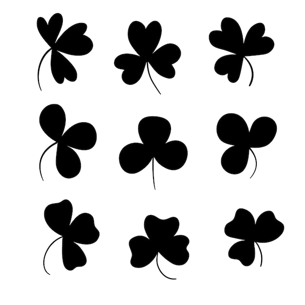 Sammlung von klee st. patrick's day icons isoliert auf weiß