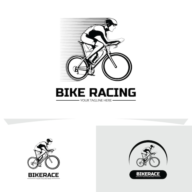 Sammlung von Logo-Design-Vorlage des Radrennenwettbewerbs