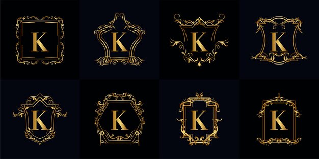 Sammlung von Logo initial K mit Luxusverzierung
