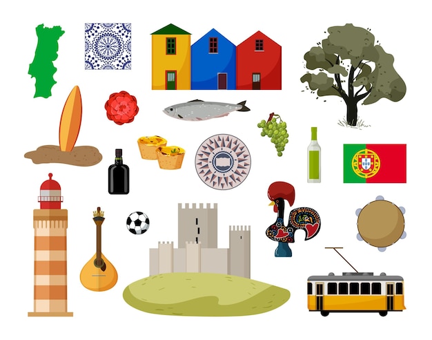 Sammlung von Objekten von Portugal