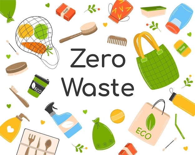 Sammlung von Ökologie-Elementen Emblem für das Konzept des Planeten retten Go green Save our planet Zero waste