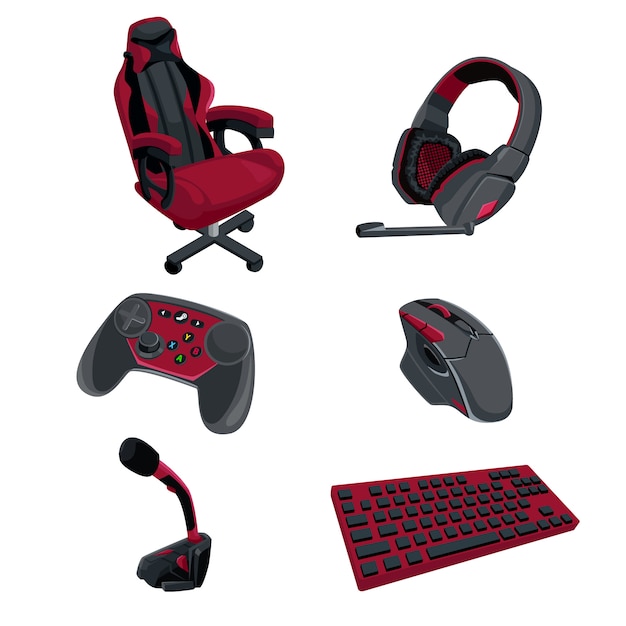 Vektor sammlung von pc gamer starter kit