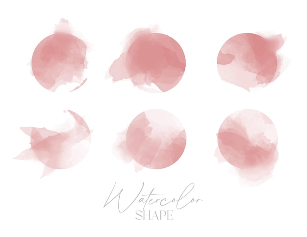 Sammlung von rosa Aquarell-Spritzen