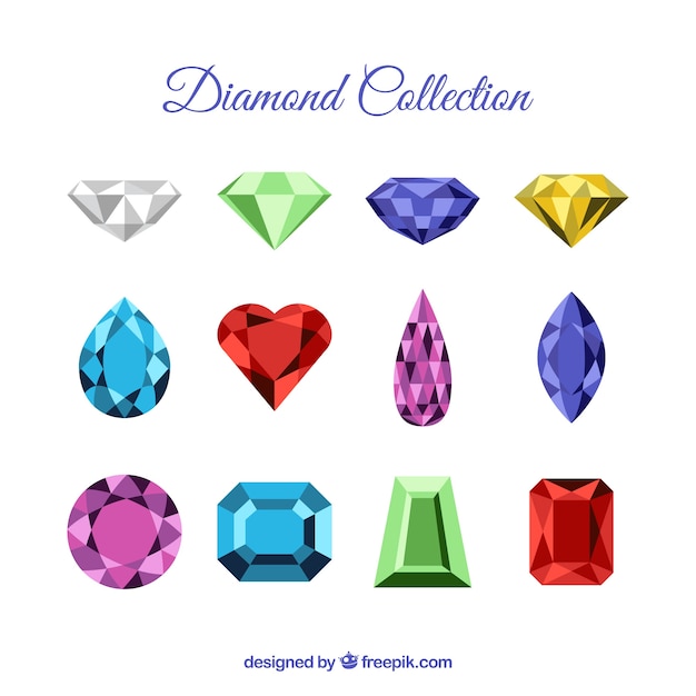Sammlung von schönen diamanten und edelsteine