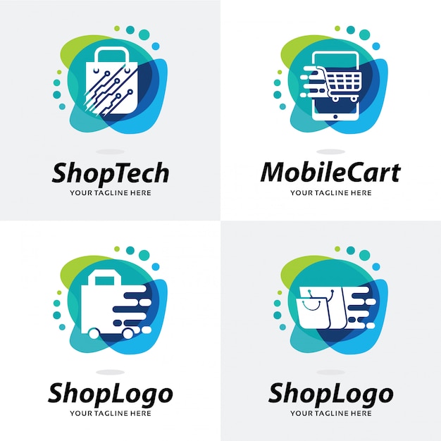 Sammlung von shop logo template design