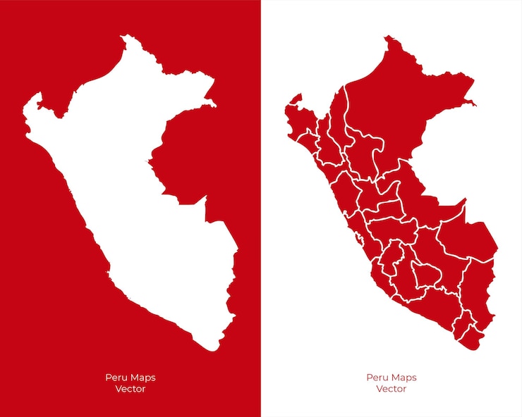 Sammlung von Silhouette Peru-Karten-Design-Vektor Silhouette Peru-Karten-Vektor
