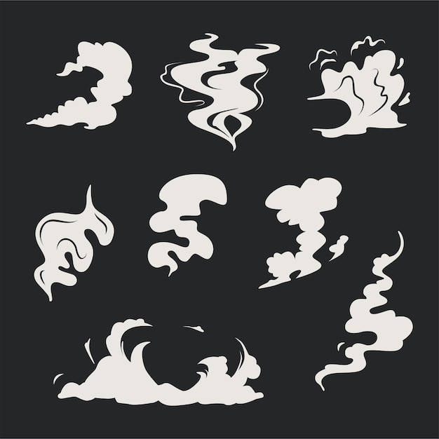 Sammlung von Smoke-Clip-Art-Elementen