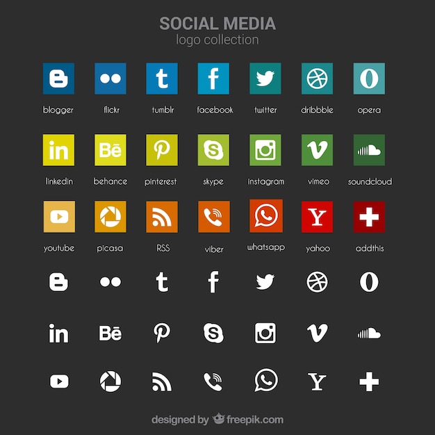 Vektor sammlung von social media icons