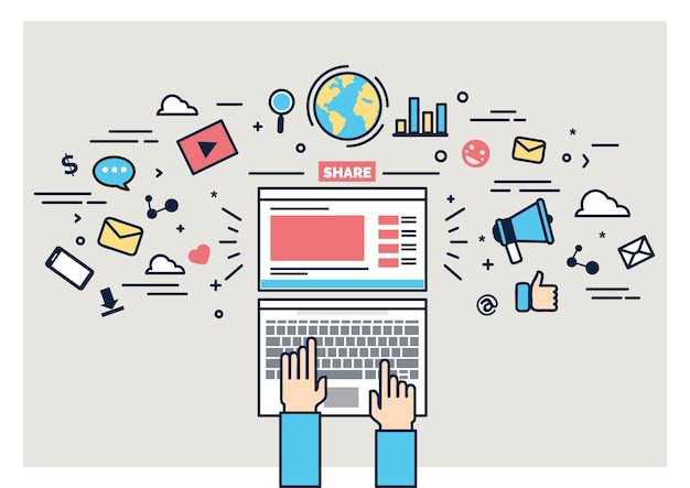 sammlung von social-media-konzeptsymbolen