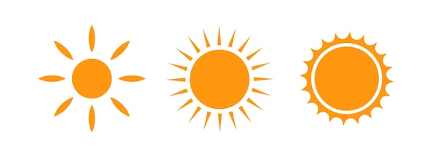 Sammlung von Sonnensternen für die Verwendung als Logo oder Wetter-Ikonen